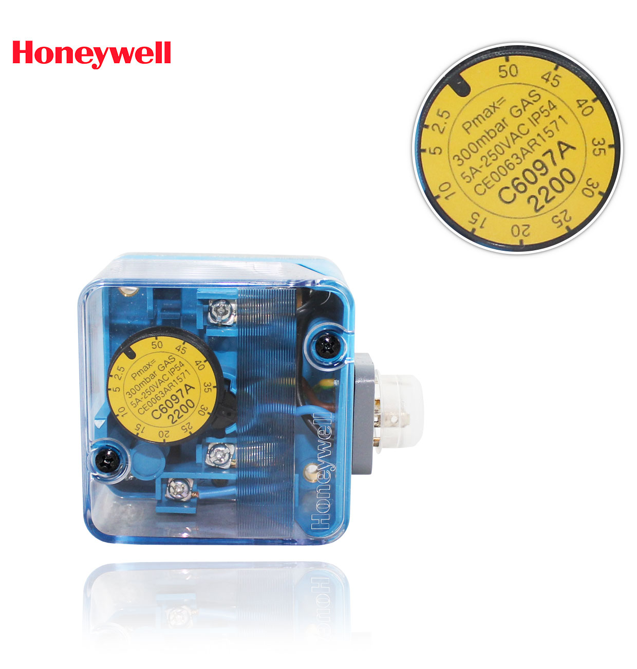 C 6097 A 2200  2.5-50mbar. HONEYWELL DIFFERENTIAL PRESSURE SWITCH