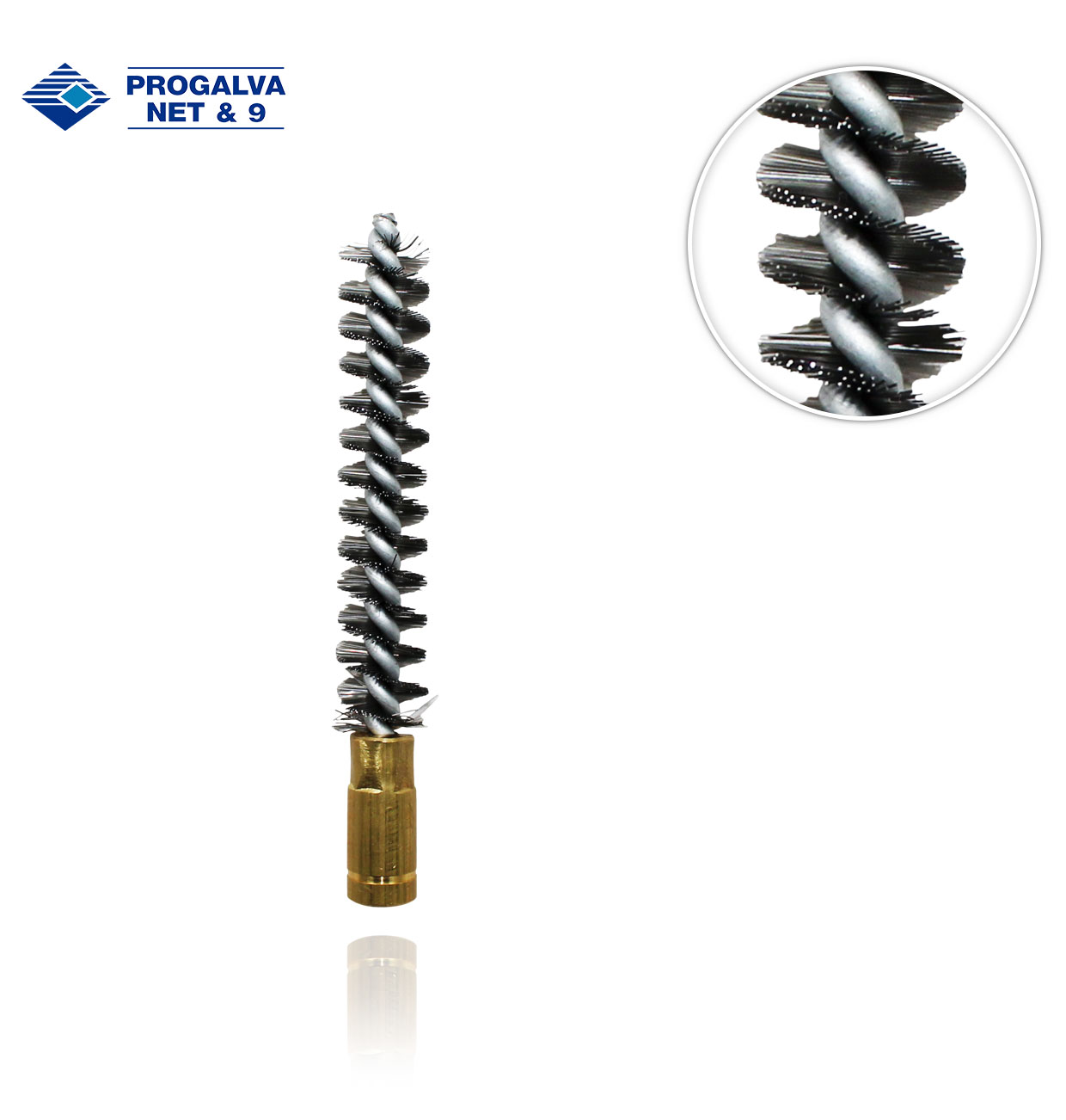 D14mm H8x125 ROUND BRUSH, TEMPERED STEEL WIRE AND GALVANISED CONNECTION TERMINAL.