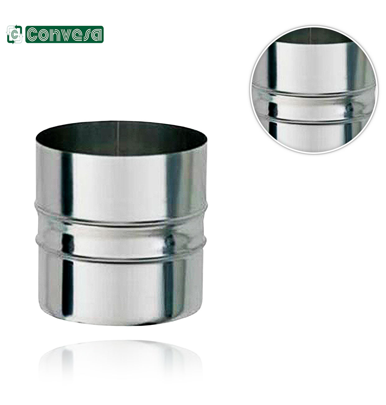 DOUBLE WALL-MOUNTED SINGLE CONNECTING SLEEVE + 200 diameter STAINLESS STEEL CLAMP