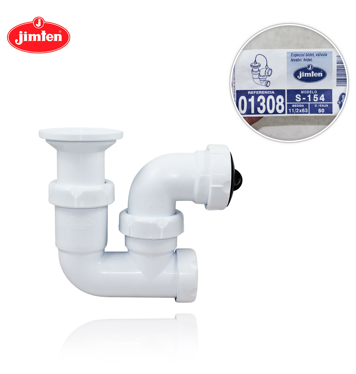 BIDET SPECIAL TRAP 11/2x63  with sink-bidet valve